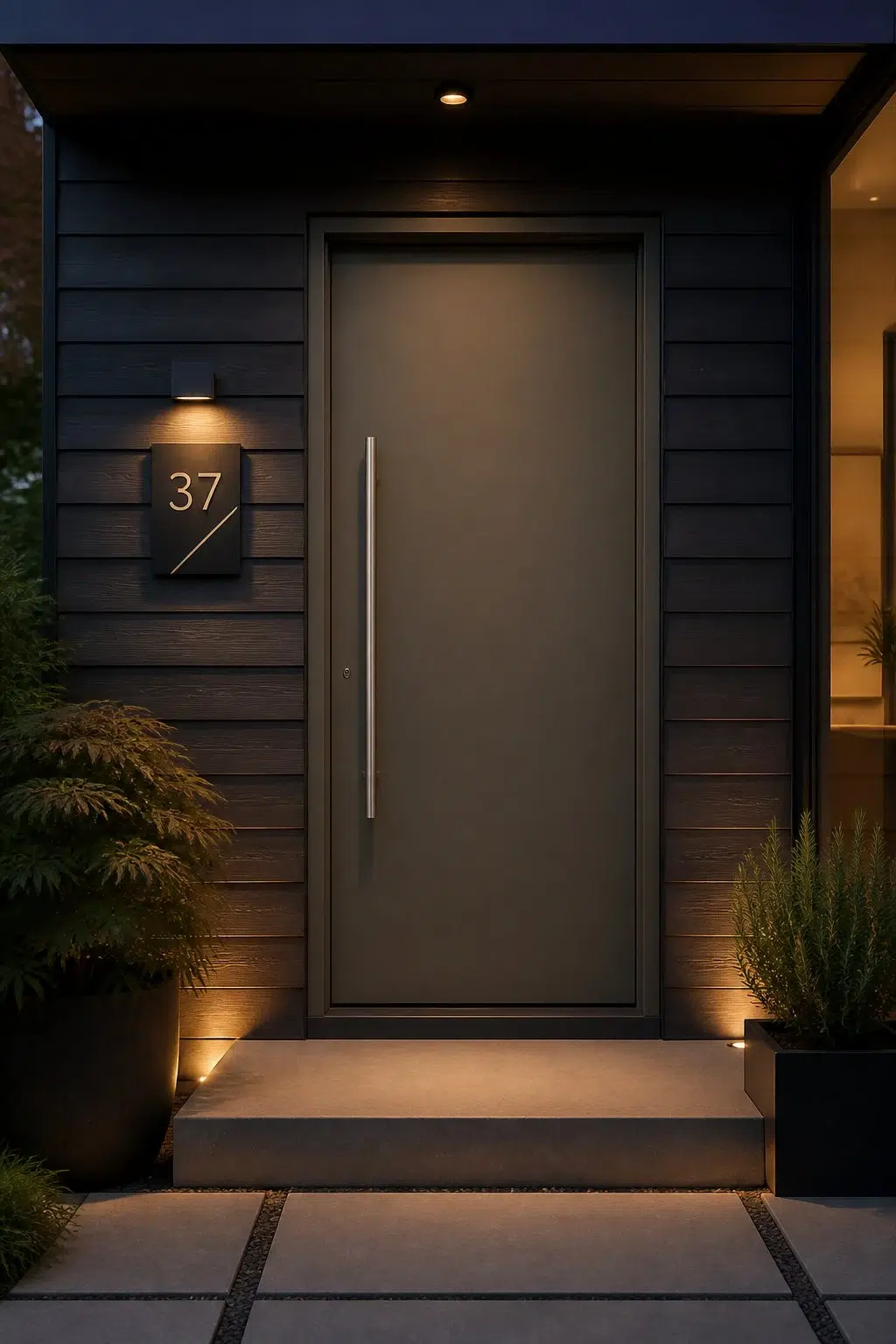 stylish front door featuring Braintree by Sherwin-Williams