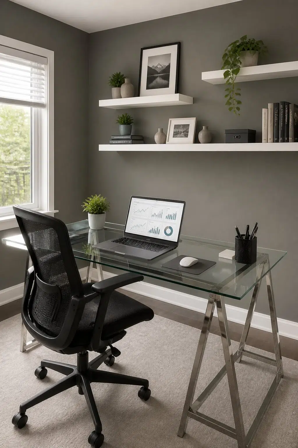 Sherwin-Williams Braintree in a contemporary home office