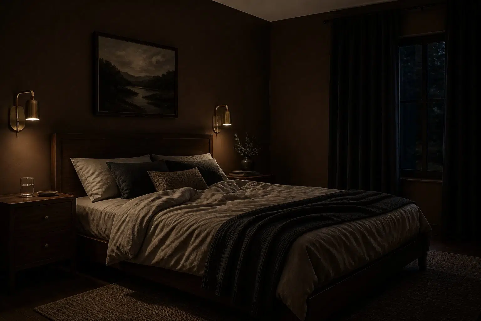 Bramble Bush paint color — Bedroom (Moody)