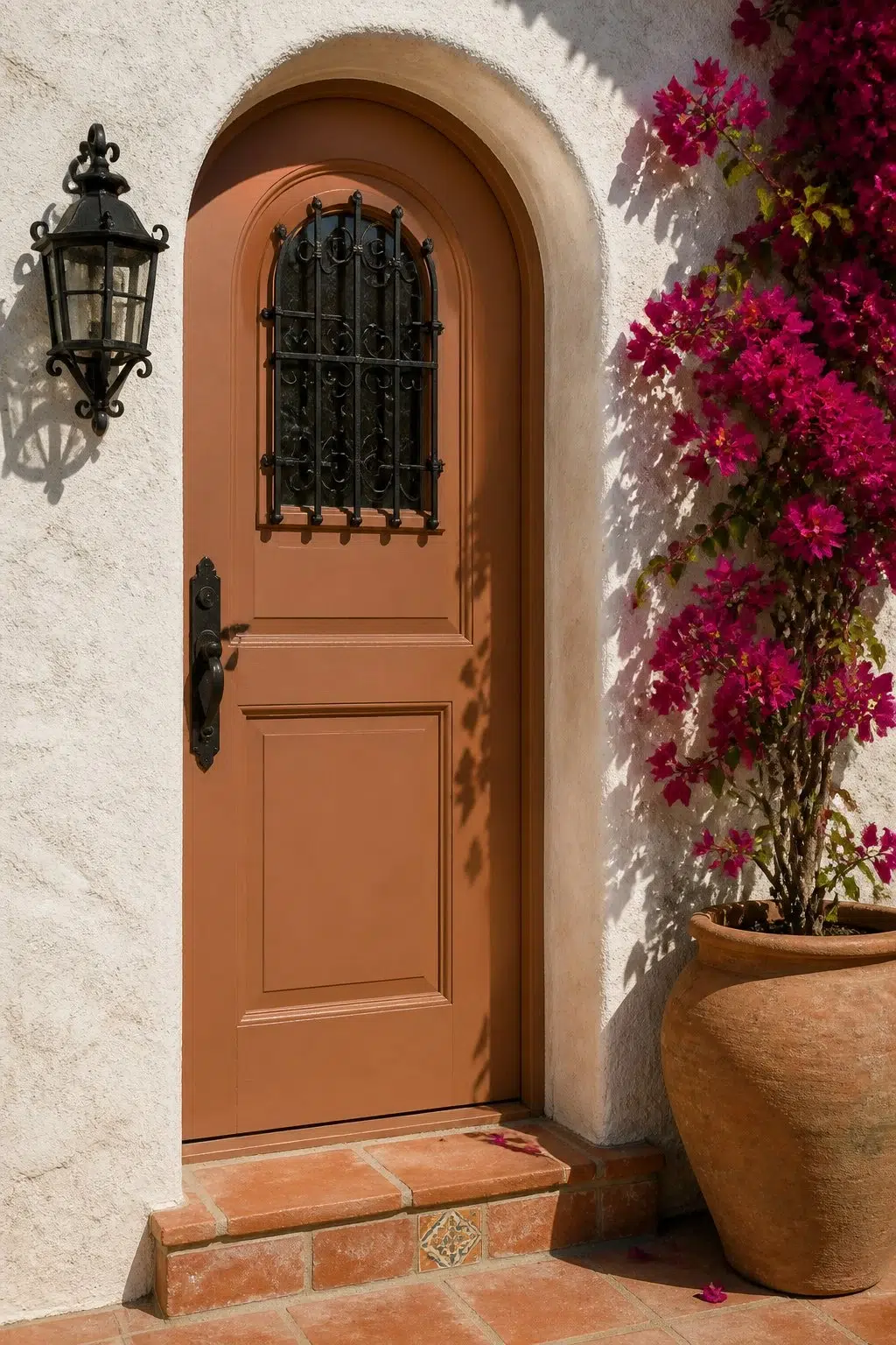mediterranean front door featuring Brandywine by Sherwin-Williams