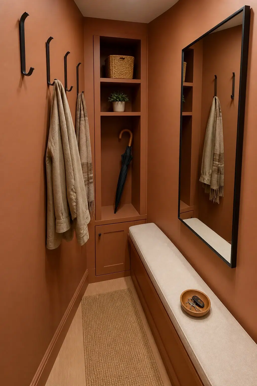 Brandywine paint in a small mudroom