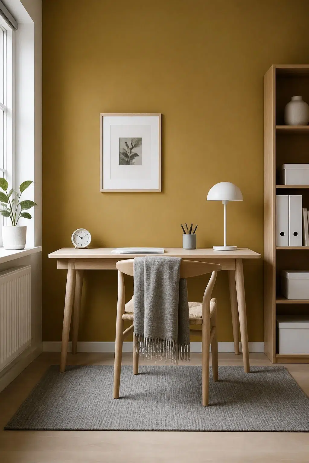 Sherwin-Williams Brassy in a scandinavian home office