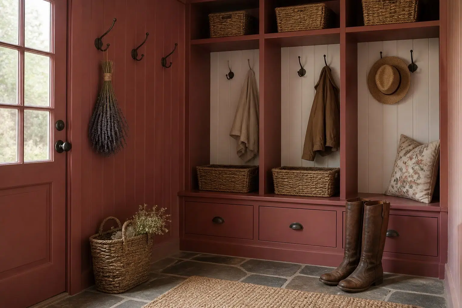 Bravado Red paint color — Mudroom (Cottagecore)