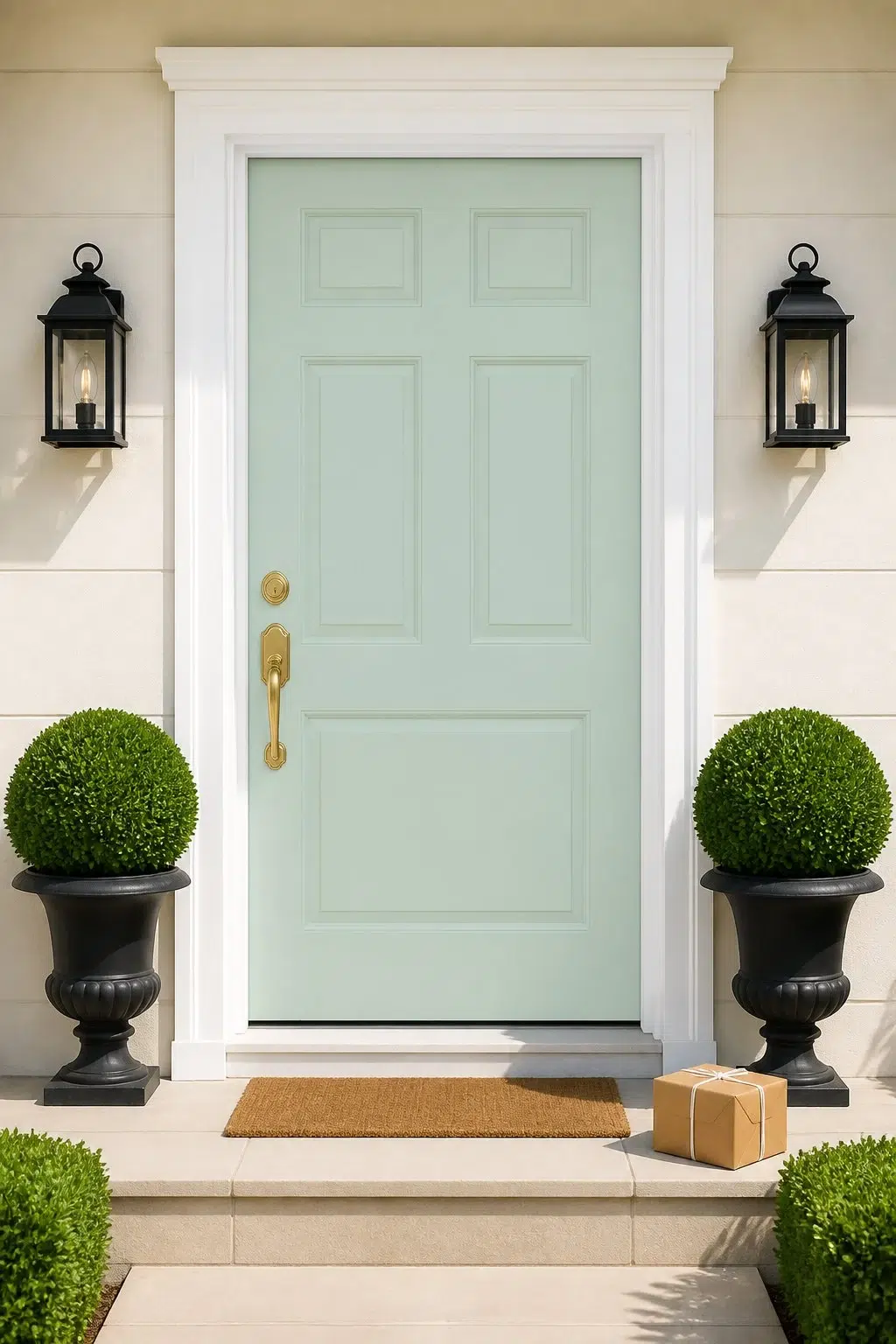 classy front door featuring Breaktime by Sherwin-Williams