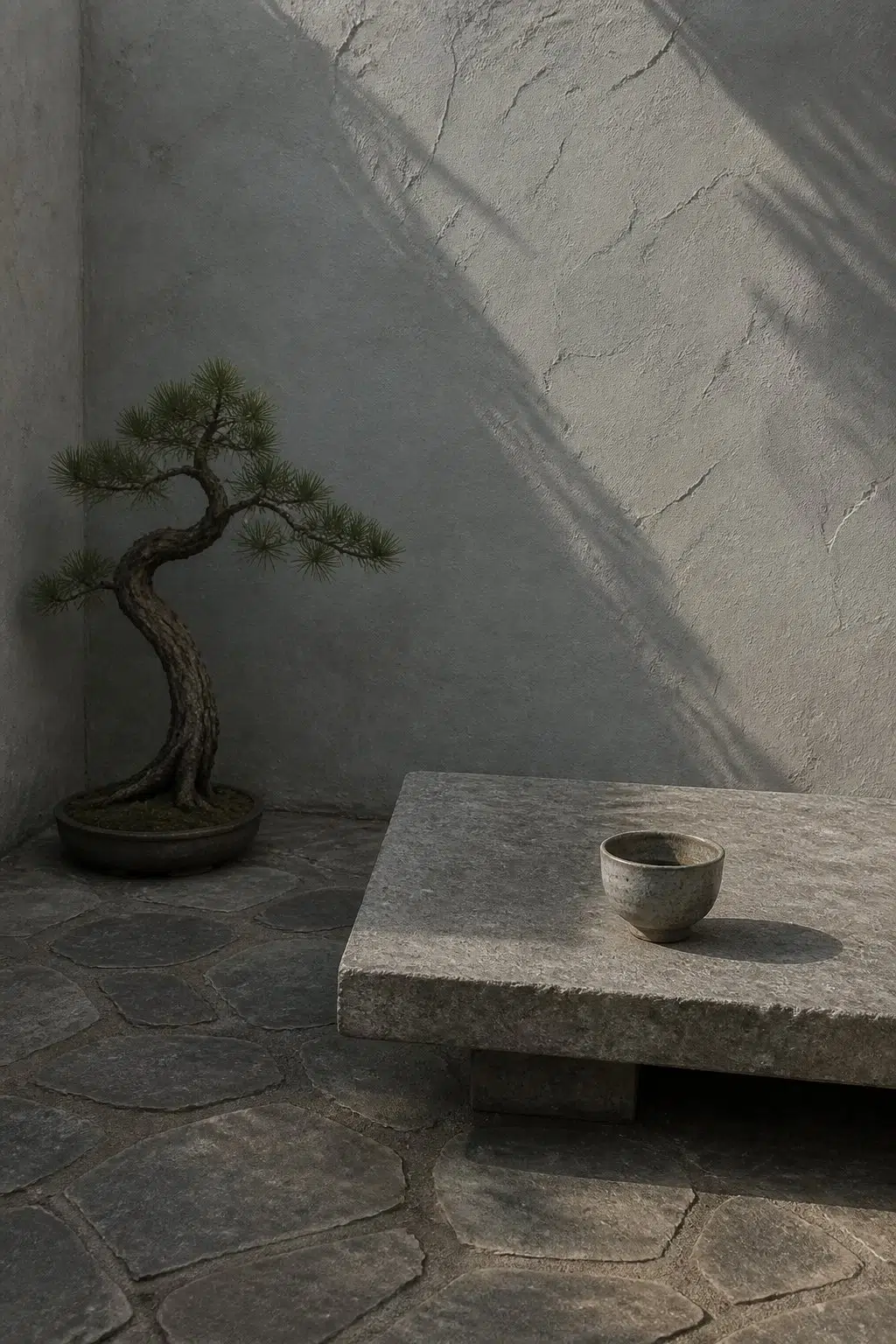 wabi-sabi patio featuring Breakwater by Sherwin-Williams
