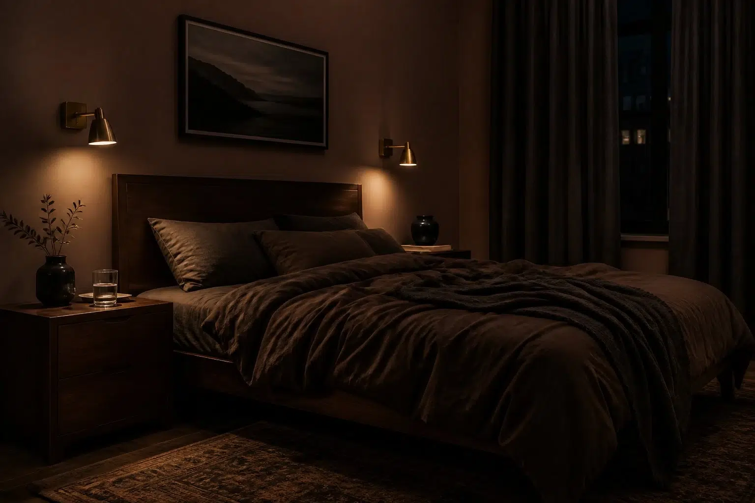 Brevity Brown paint color — Bedroom (Moody)