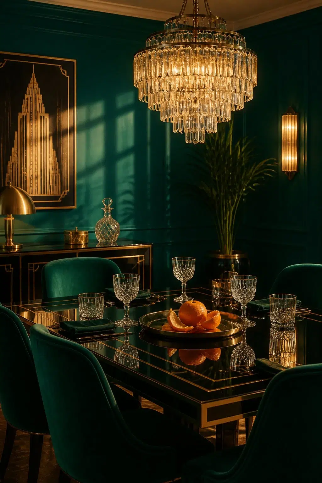 Bridgeport paint in a art deco dining room