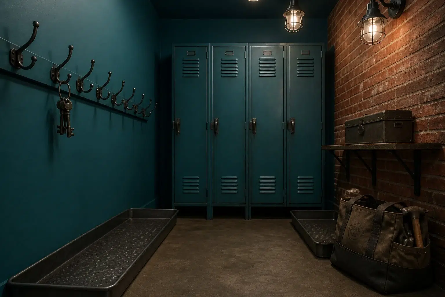 Briny paint color — Mudroom (Industrial)