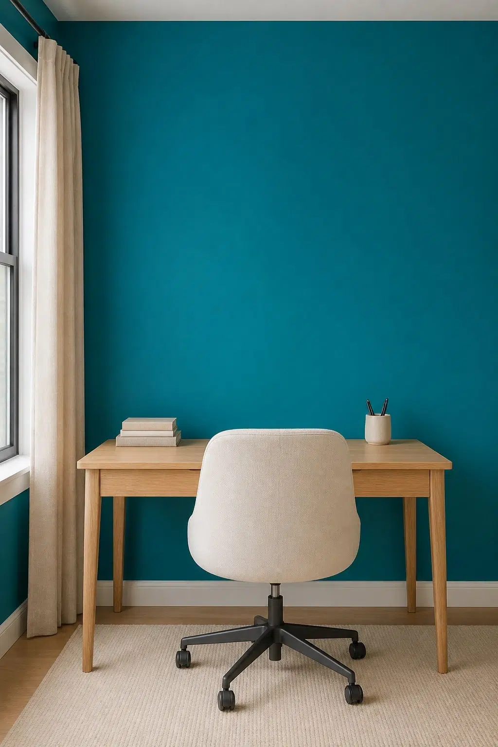 Sherwin-Williams Briny in a neutral home office