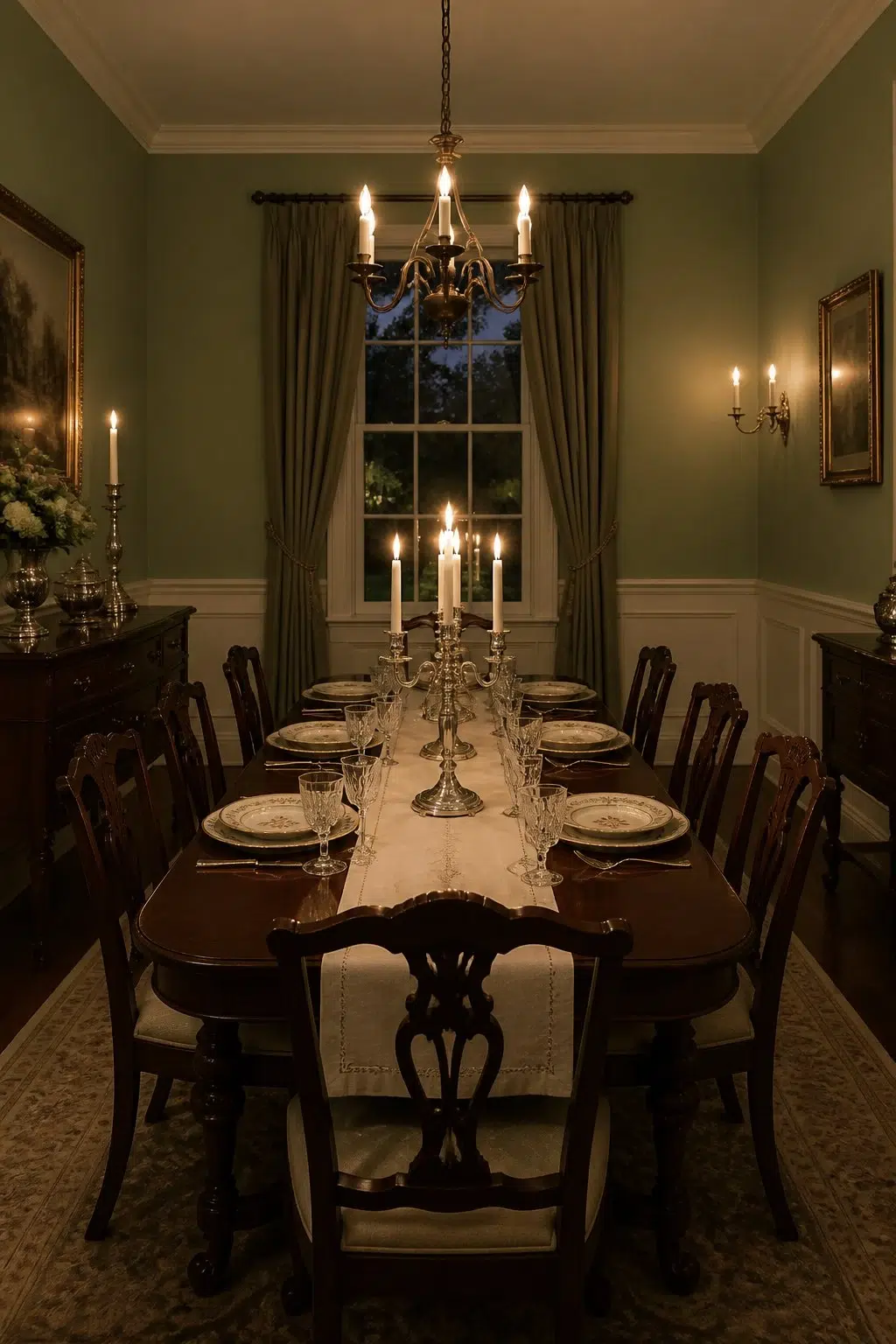 Broccoflower paint in a traditional dining room