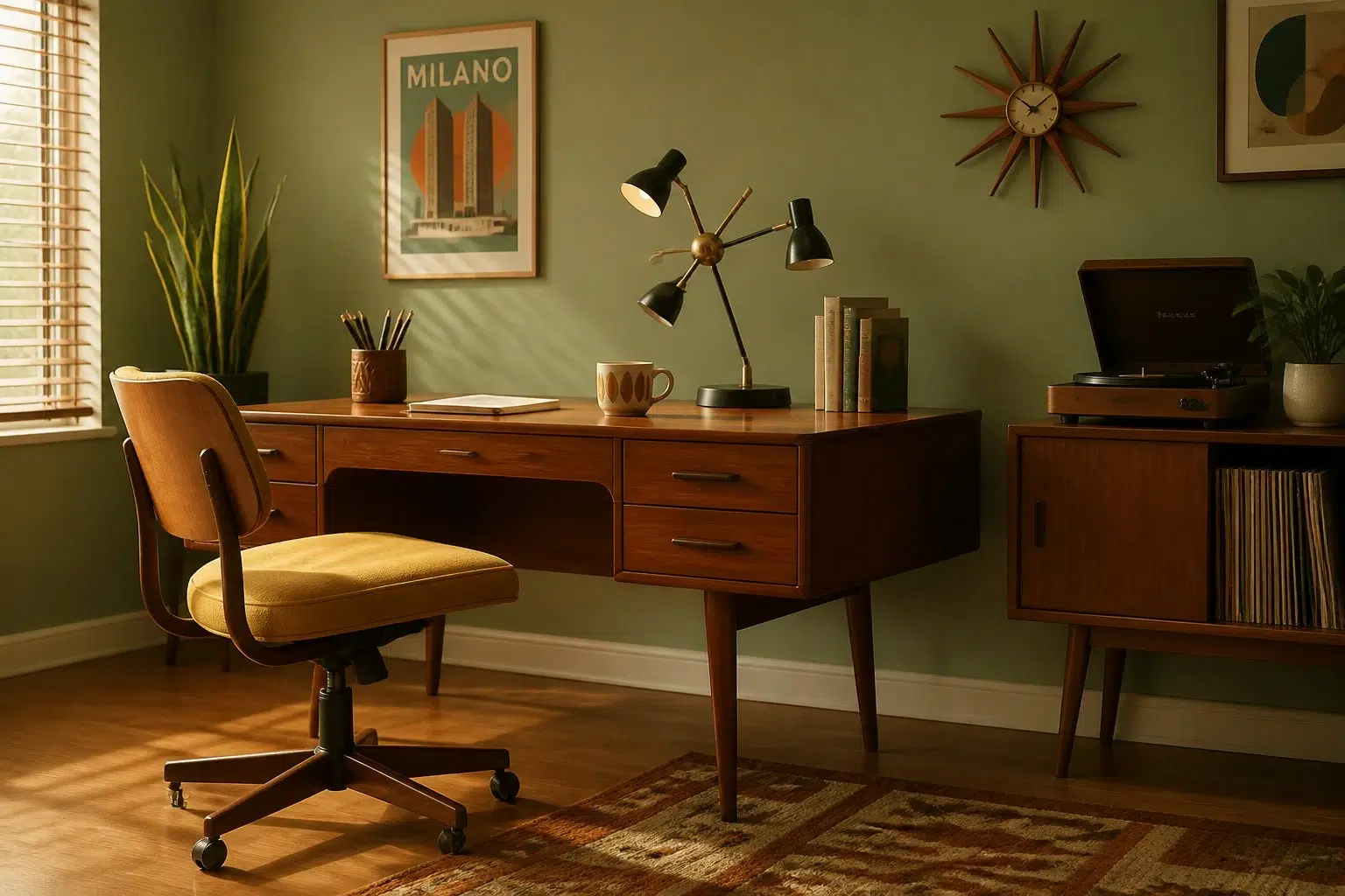 Broccoflower paint color — Home Office (Mid Century)