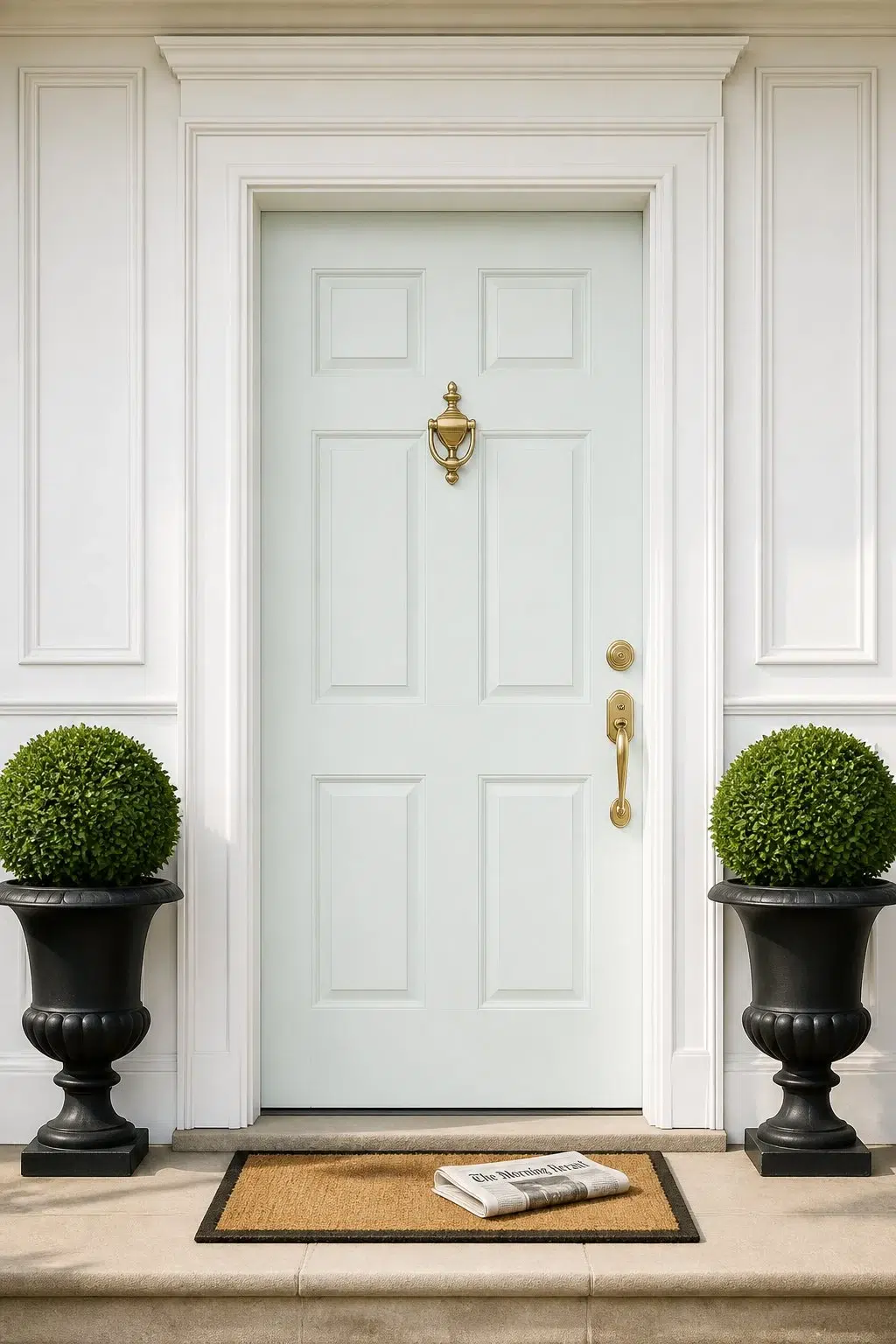 traditional front door featuring Brooklet by Sherwin-Williams
