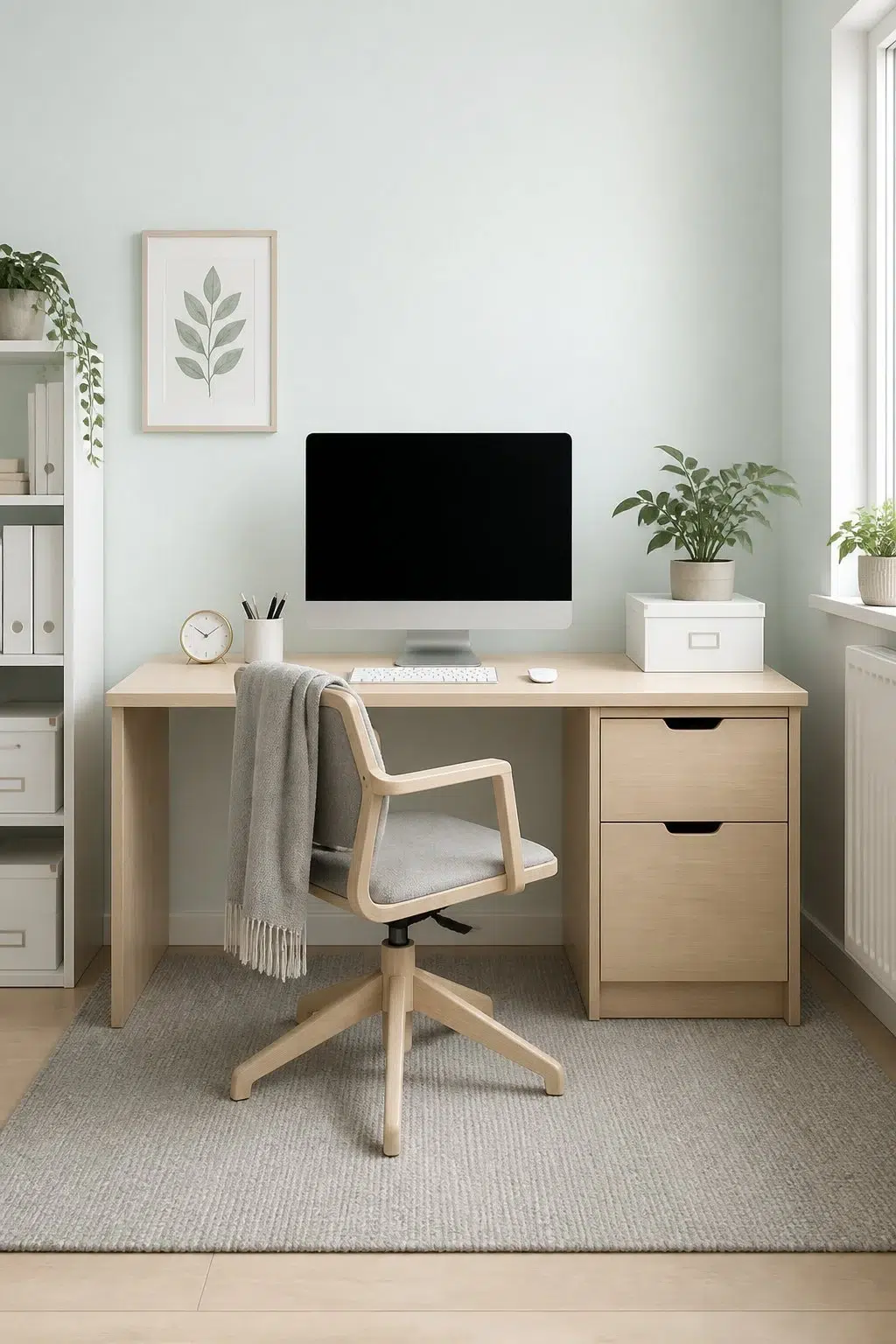 Sherwin-Williams Brooklet in a scandinavian home office