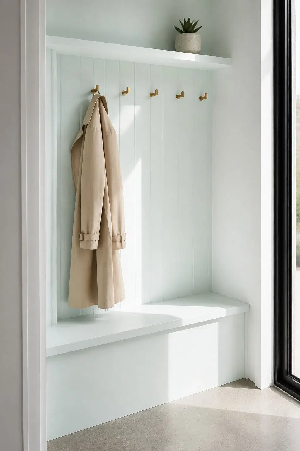 Brooklet paint in a tiny mudroom