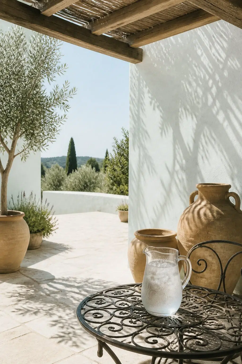 mediterranean patio featuring Brooklet by Sherwin-Williams