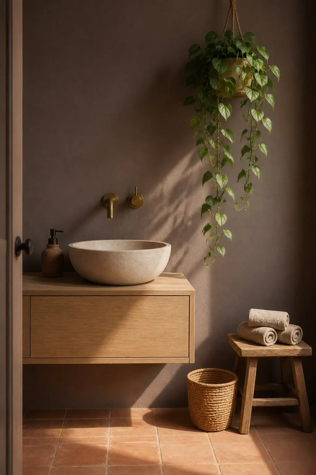 Browse Brown — earthy bathroom