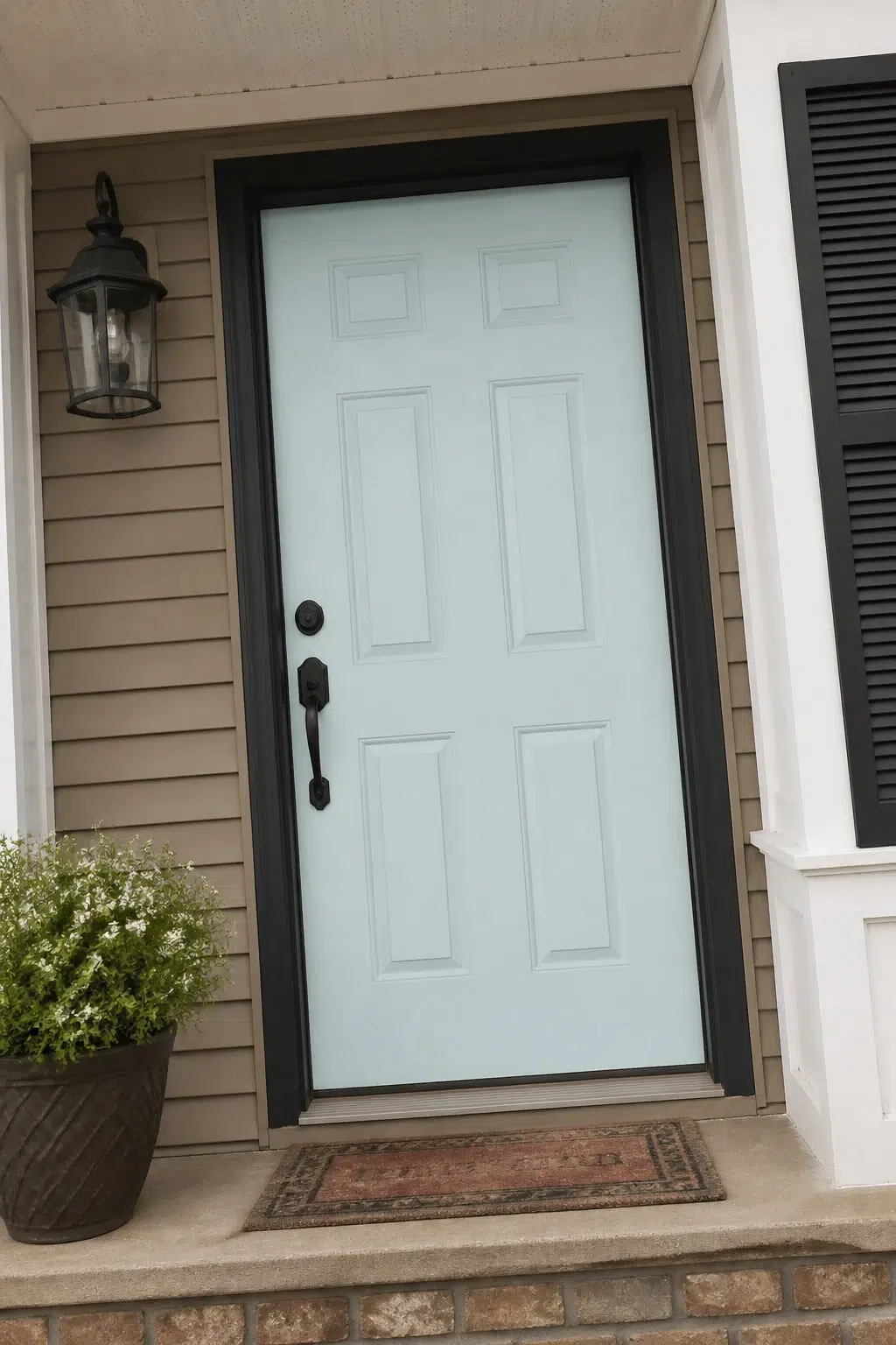 bold front door featuring Bubble by Sherwin-Williams