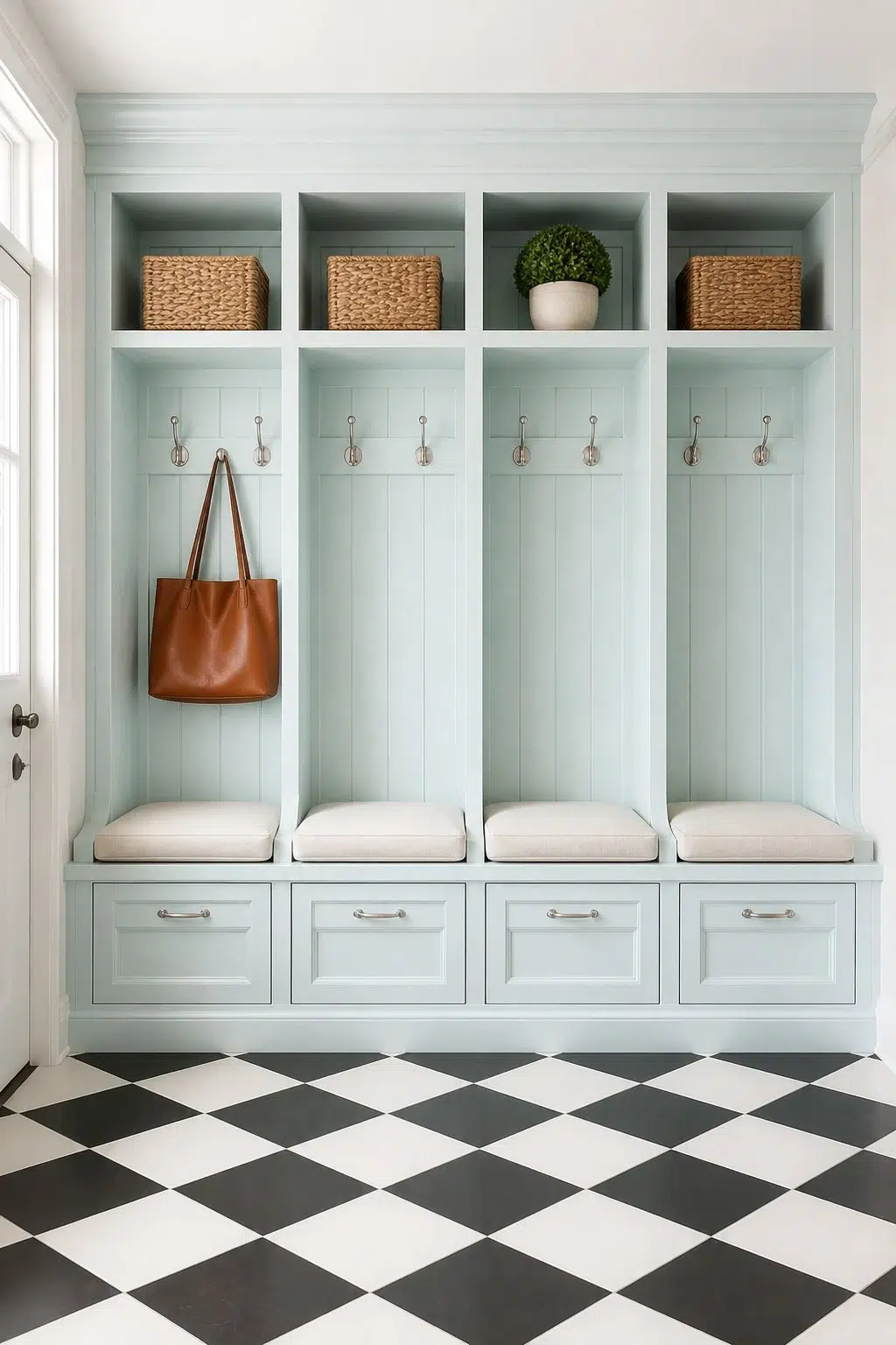Bubble paint in a classy mudroom