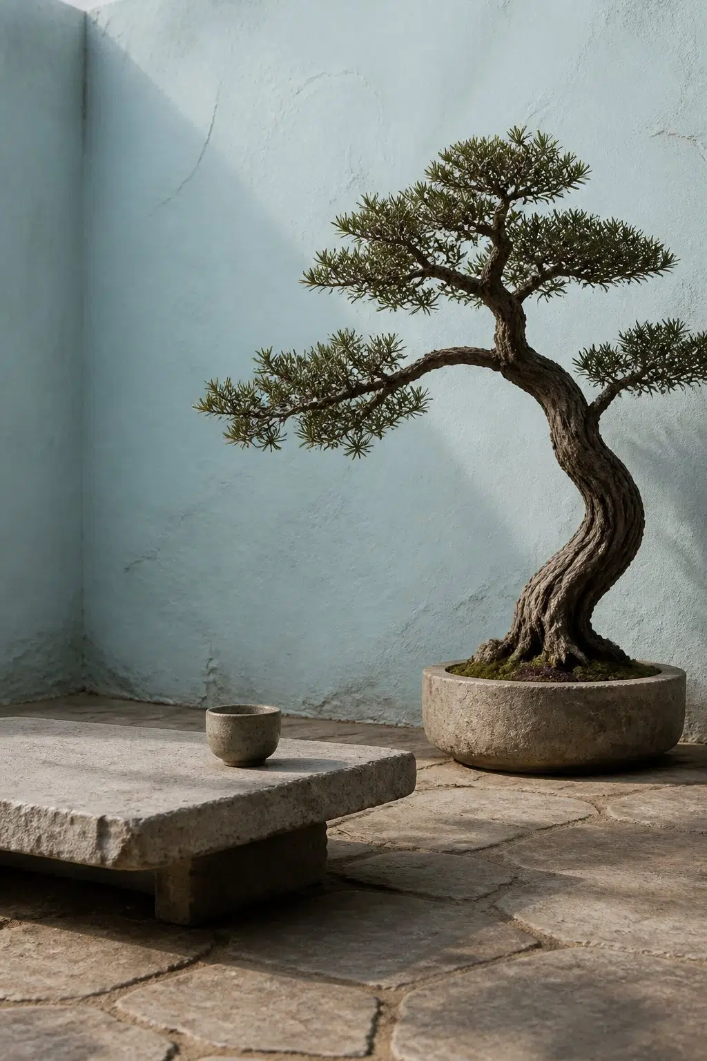 wabi-sabi patio featuring Bubble by Sherwin-Williams