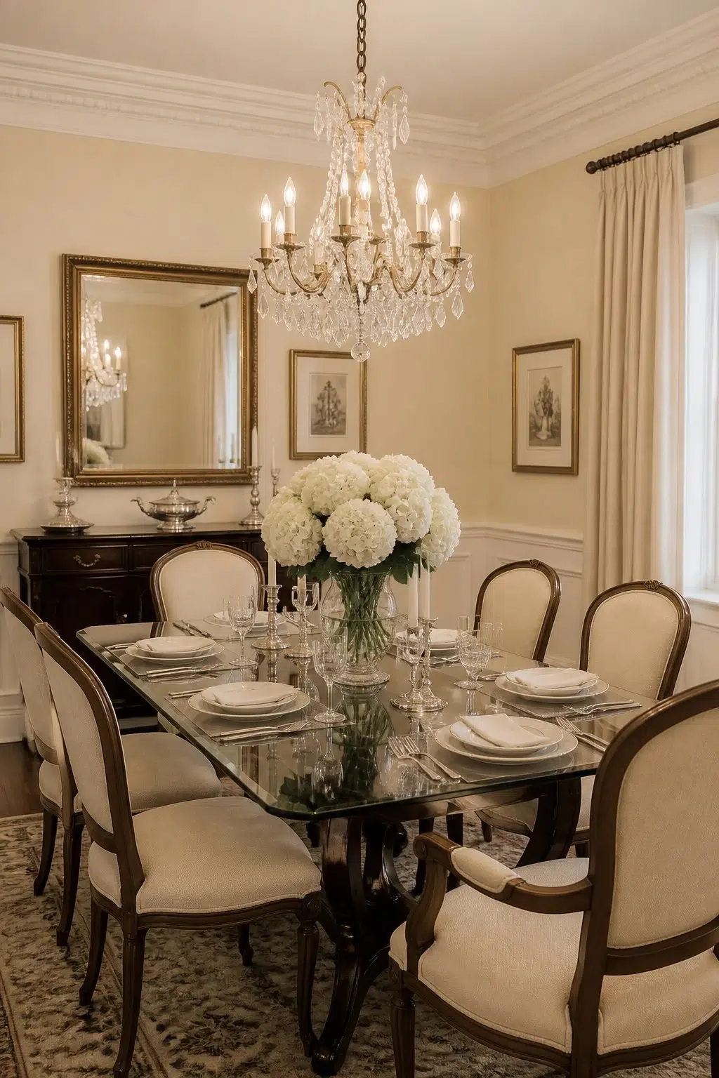 Buff paint in a elegant dining room
