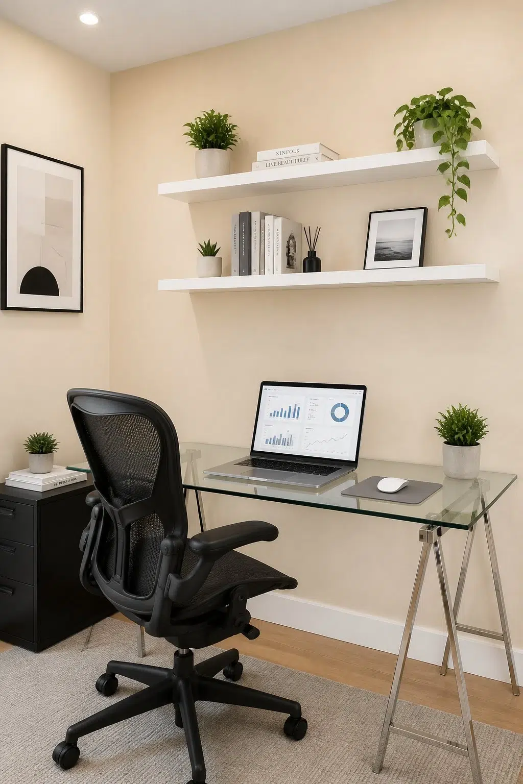 Sherwin-Williams Buff in a contemporary home office