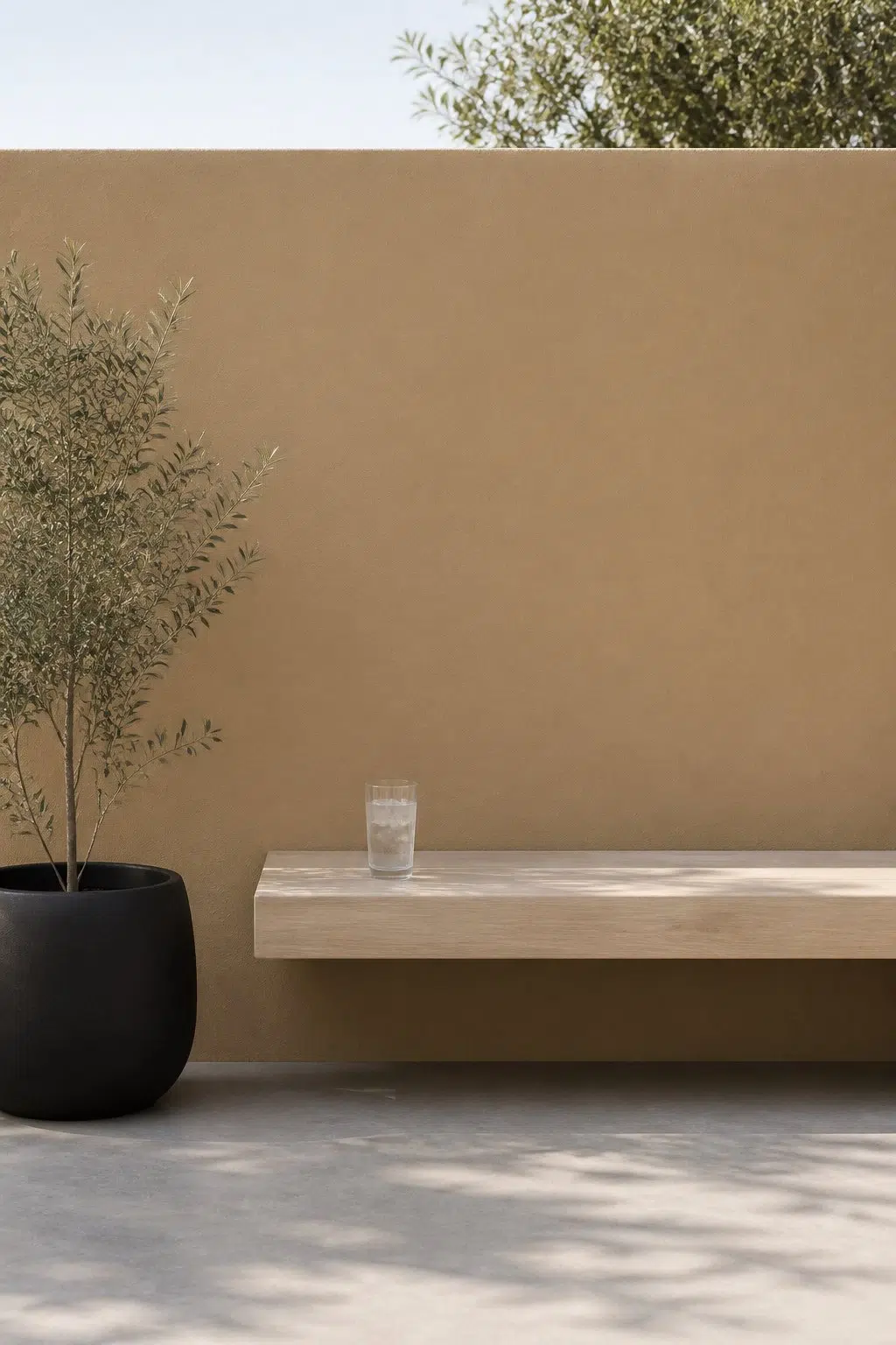 minimalist patio featuring Burlap by Sherwin-Williams