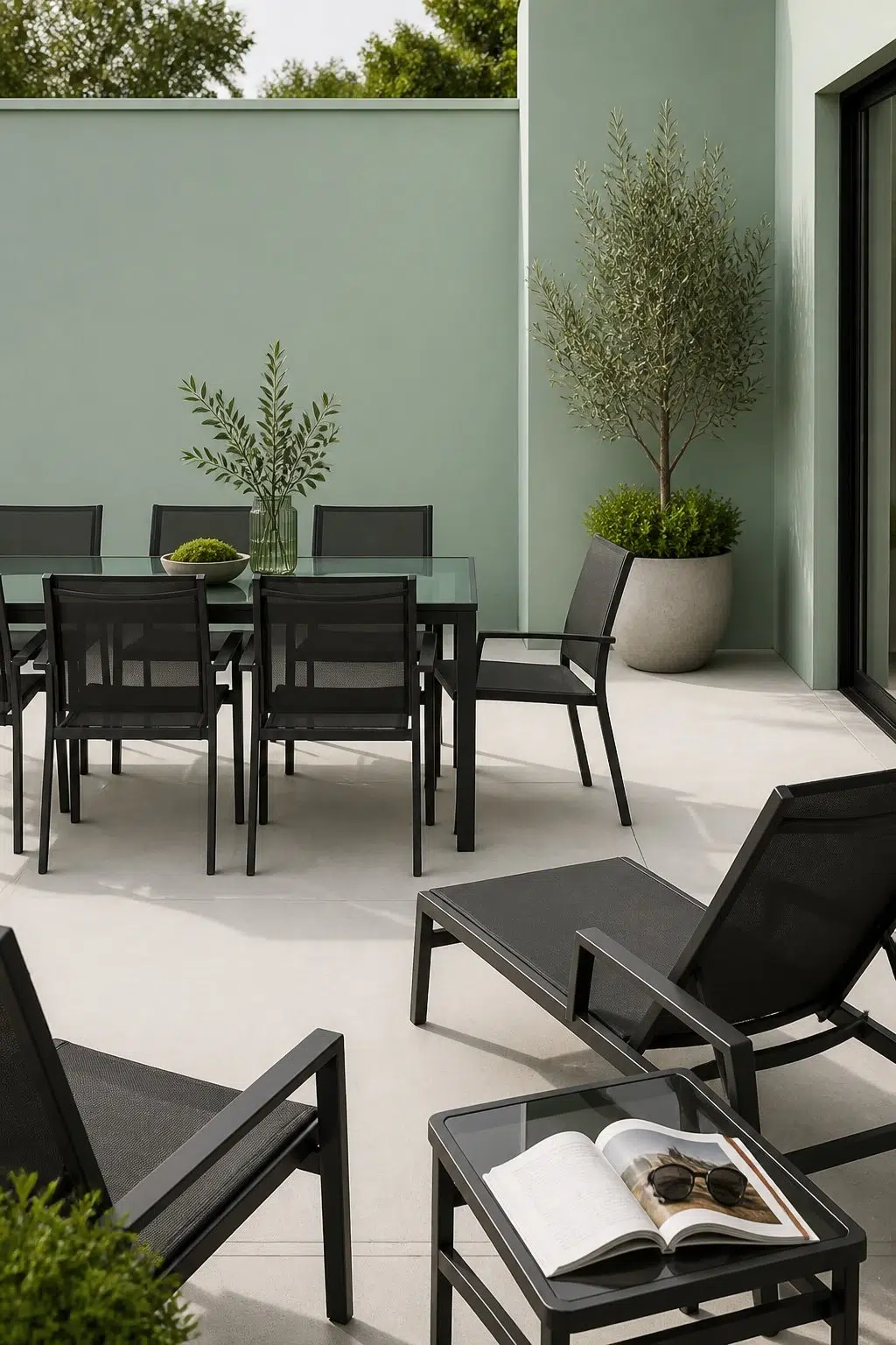 contemporary patio featuring Burma Jade by Sherwin-Williams