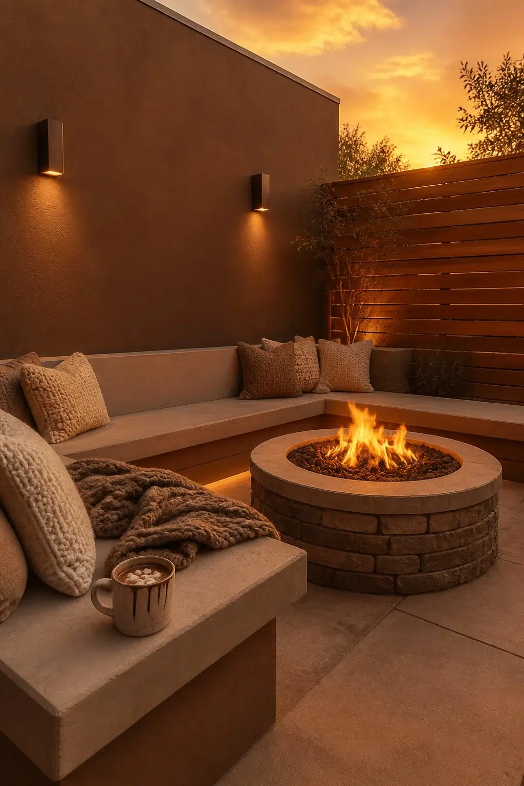 warm patio featuring Burnished Brandy by Sherwin-Williams