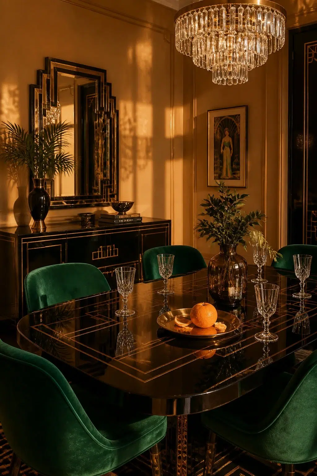 Butternut paint in a art deco dining room