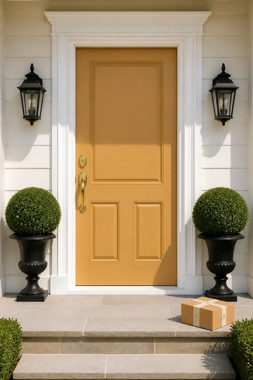 classy front door featuring Butternut by Sherwin-Williams