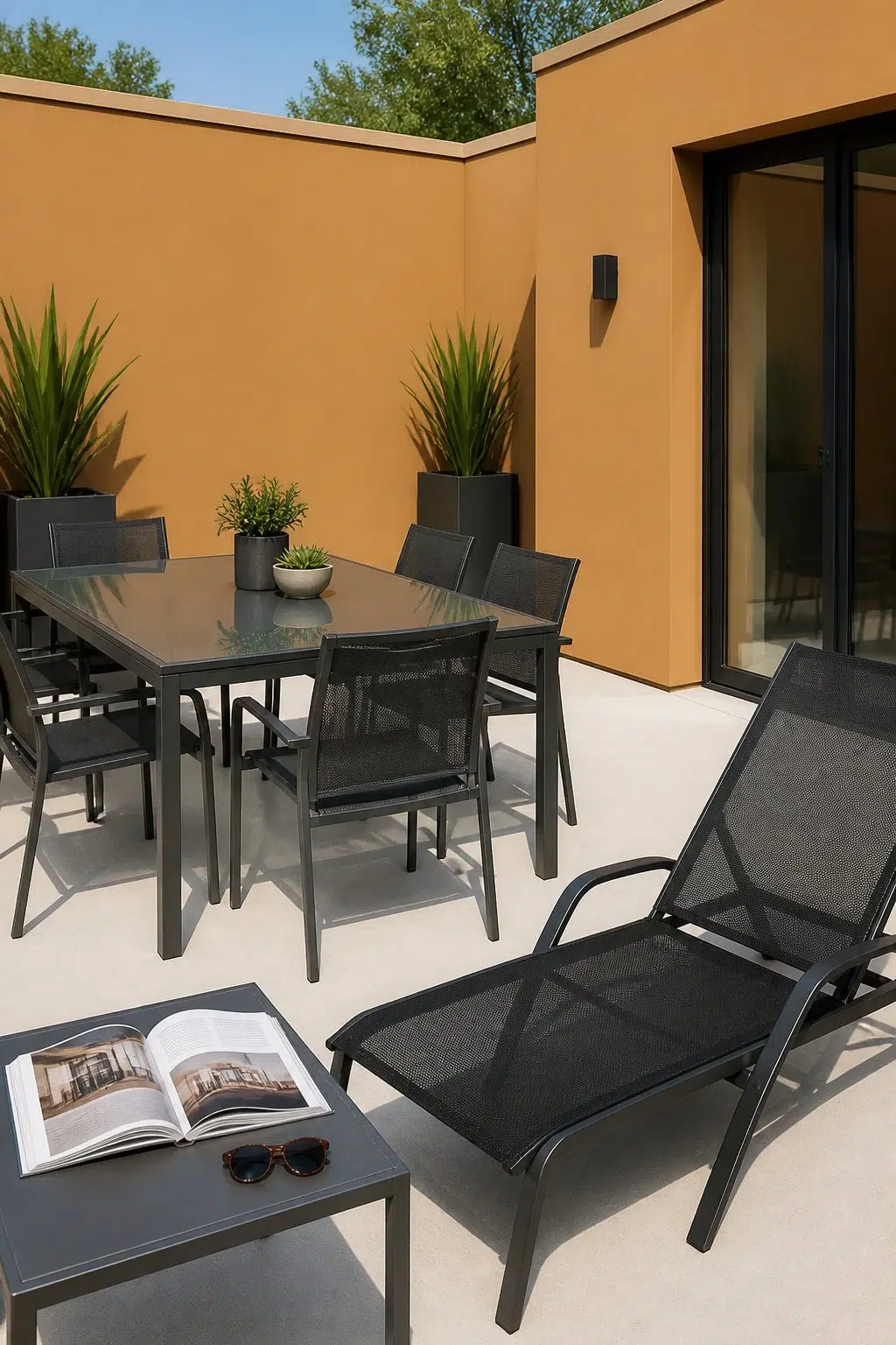 contemporary patio featuring Butternut by Sherwin-Williams