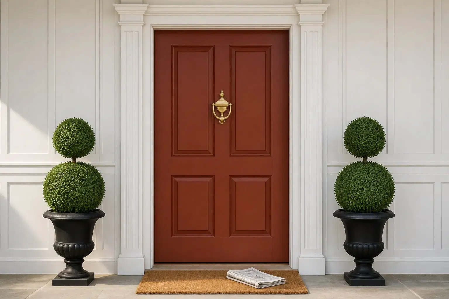 Cajun Red paint color — Front Door (Traditional)