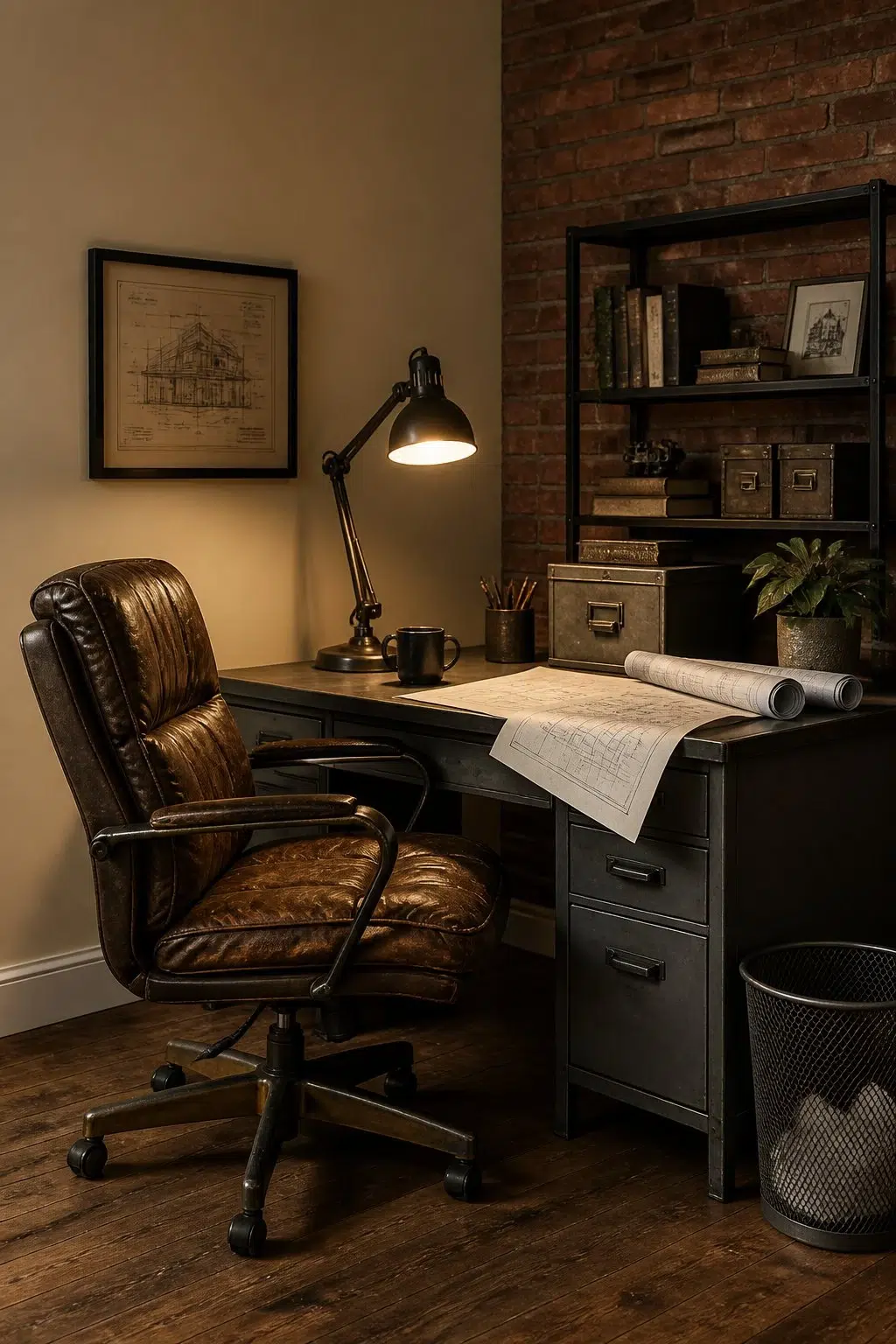 Sherwin-Williams Camelback in a industrial home office