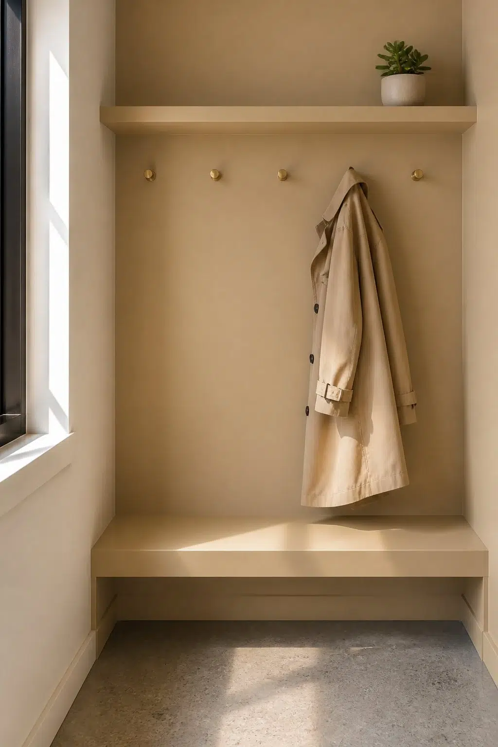 Camelback paint in a tiny mudroom