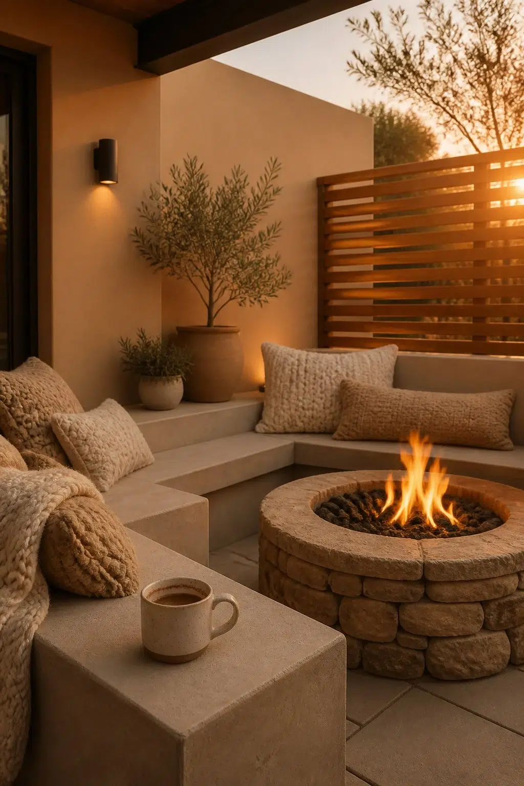 warm patio featuring Camelback by Sherwin-Williams
