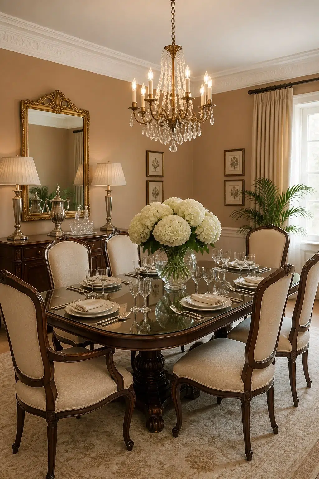 Canoe paint in a elegant dining room