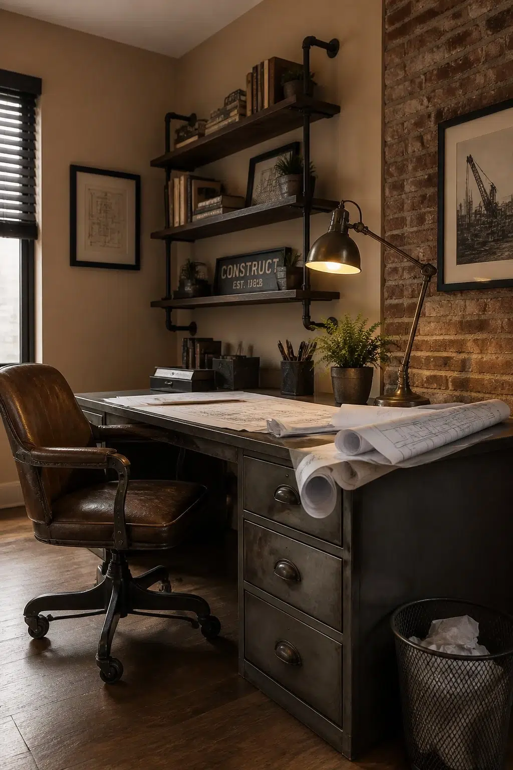 Sherwin-Williams Canoe in a industrial home office