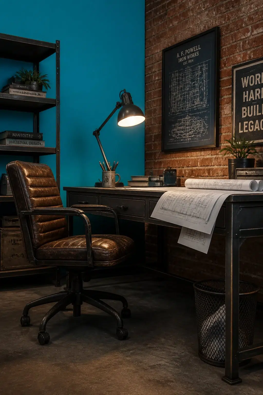 Sherwin-Williams Capri in a industrial home office