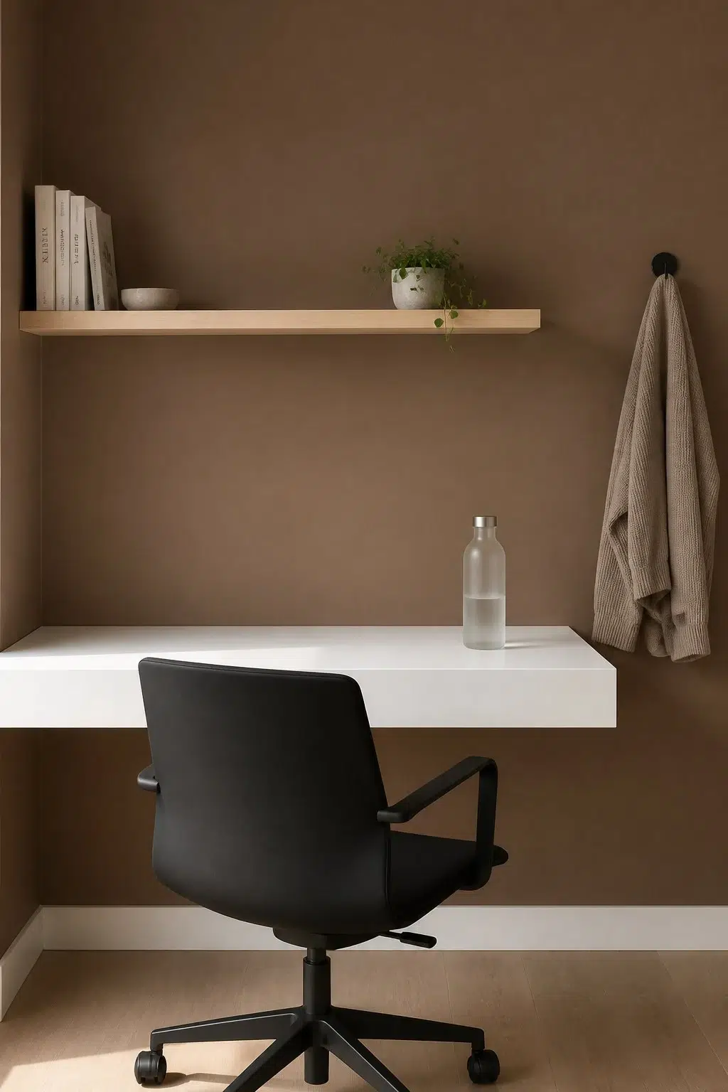Sherwin-Williams Caraïbe in a minimalist home office
