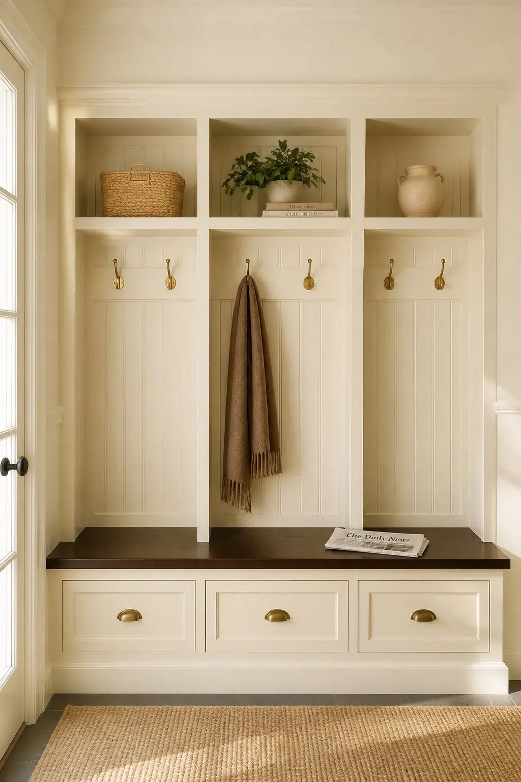 Carambola paint in a traditional mudroom