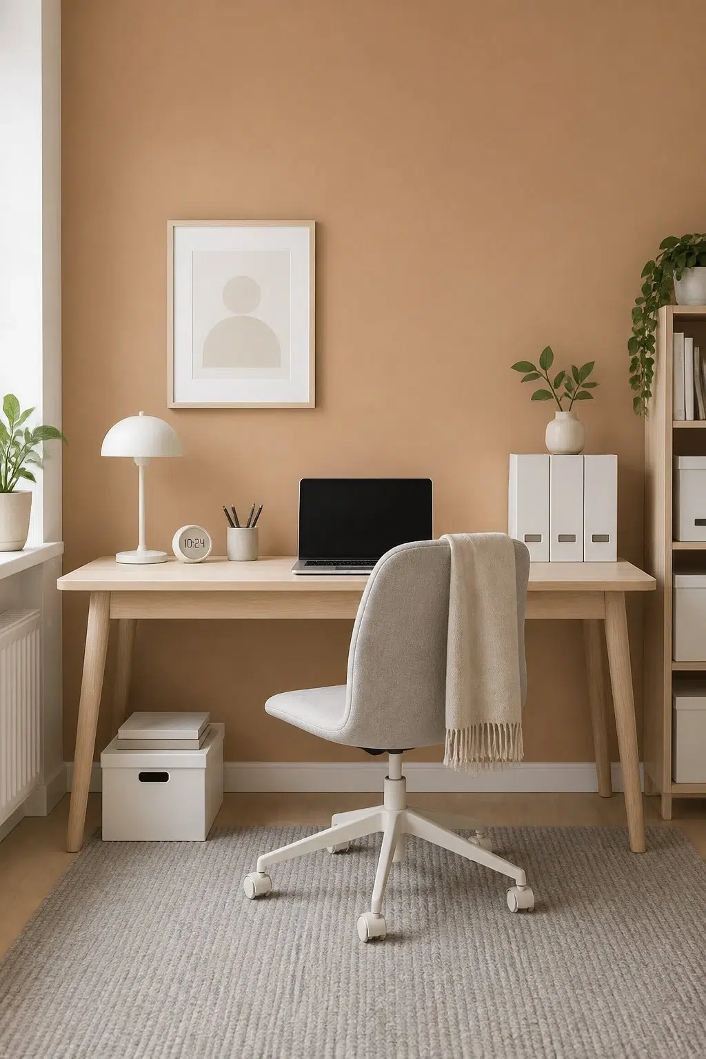 Sherwin-Williams Caramelized in a scandinavian home office
