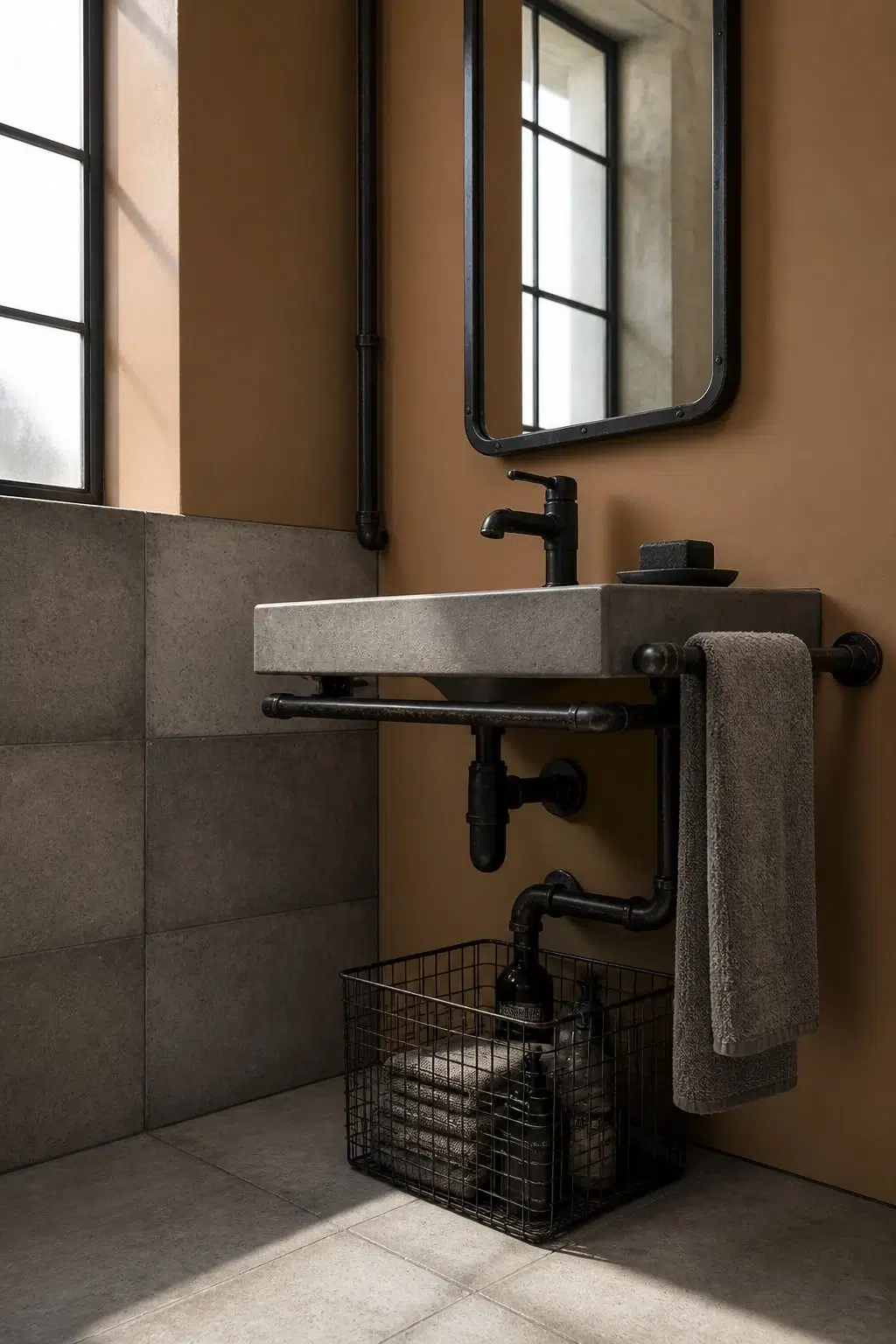 Cardboard — industrial bathroom