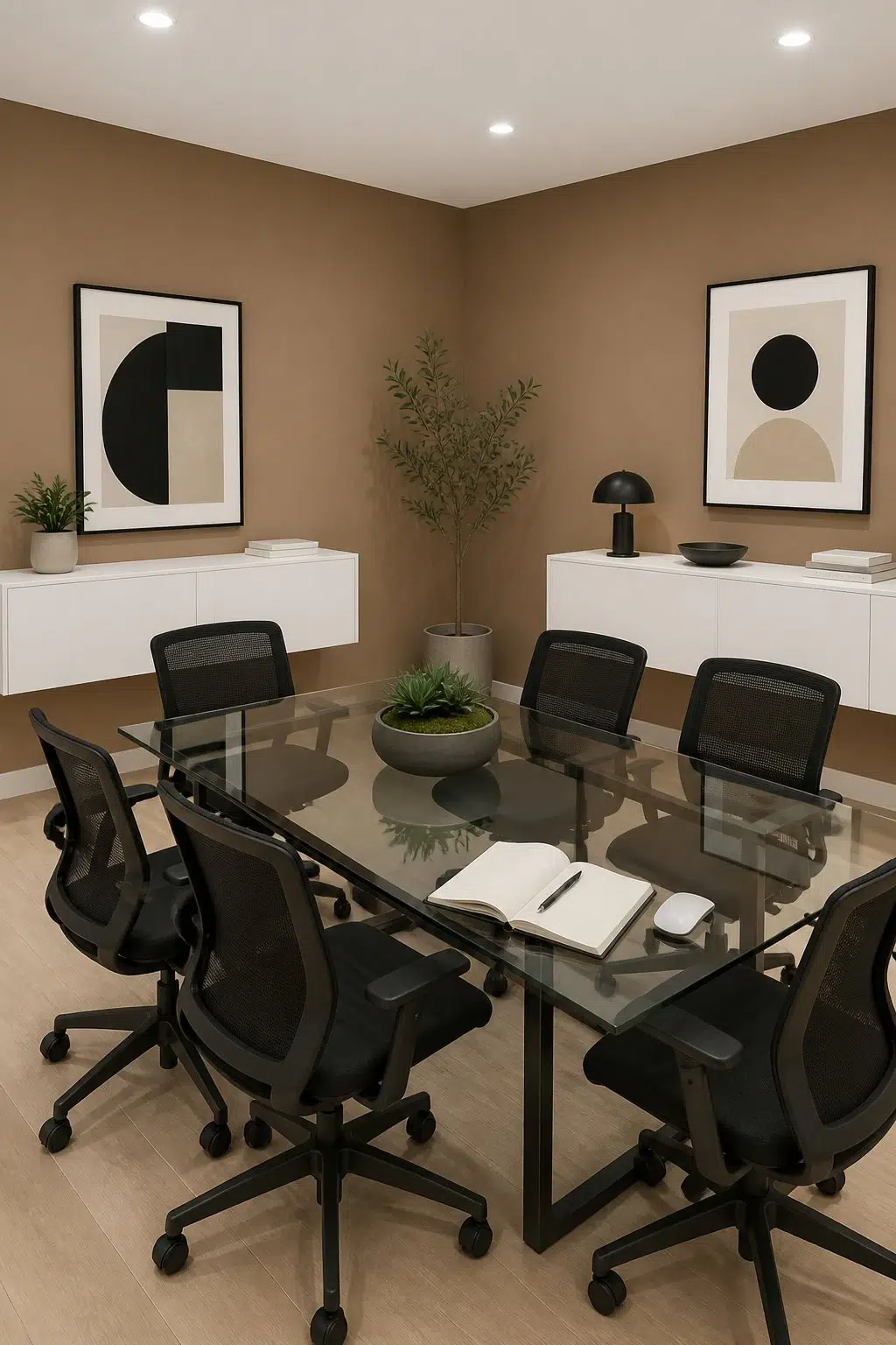 Cardboard paint in a contemporary dining room