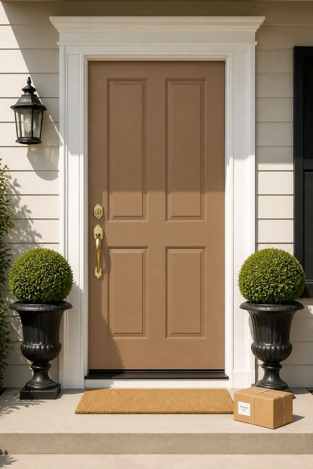 classy front door featuring Cardboard by Sherwin-Williams