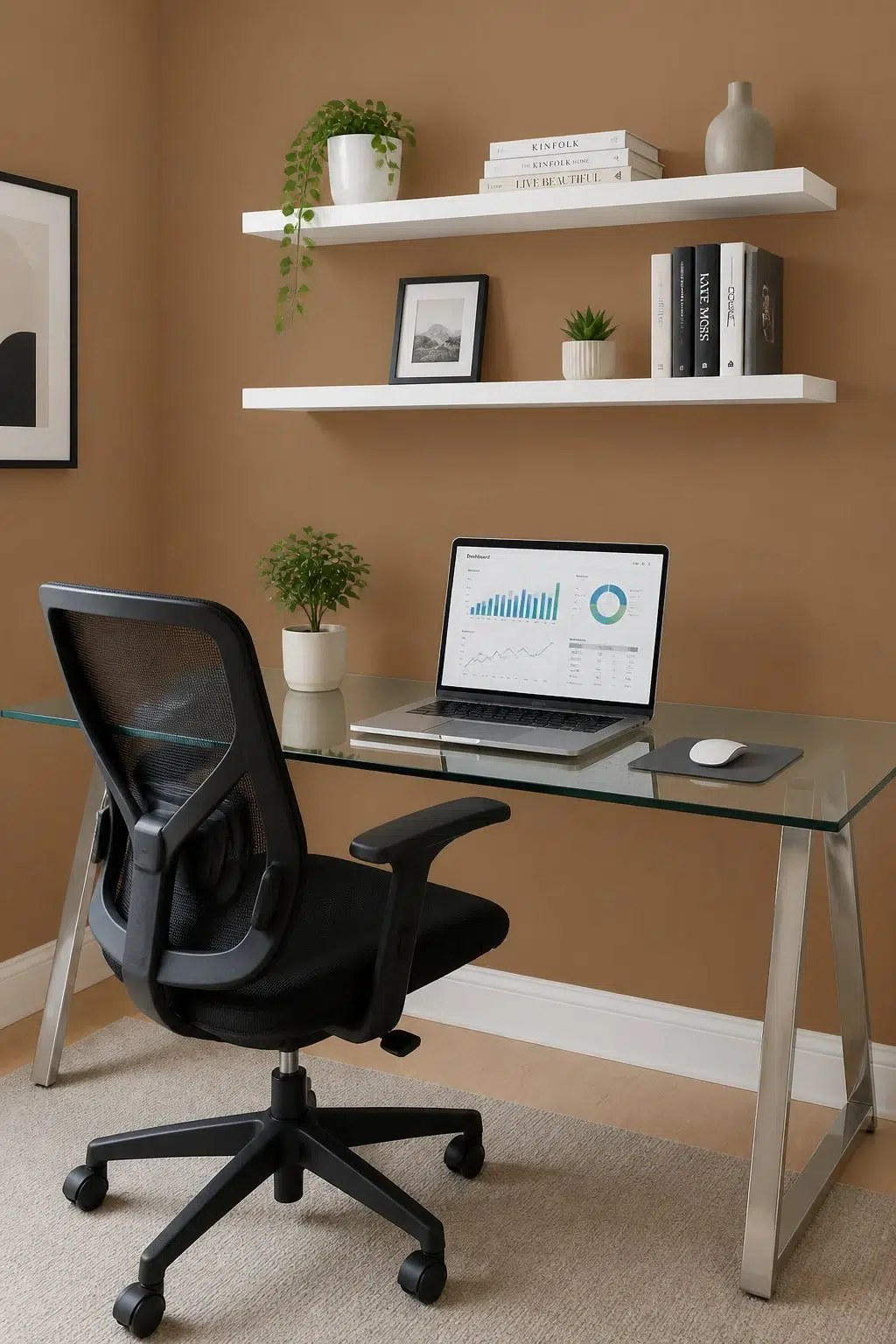 Sherwin-Williams Cardboard in a contemporary home office