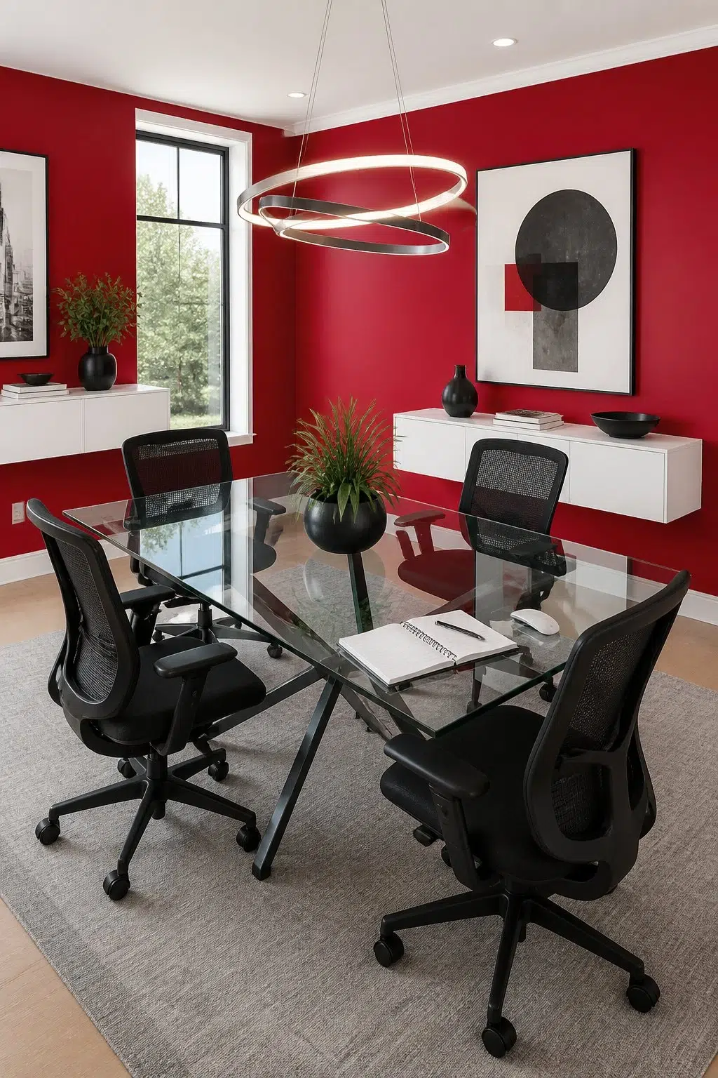 Cardinal paint in a contemporary dining room