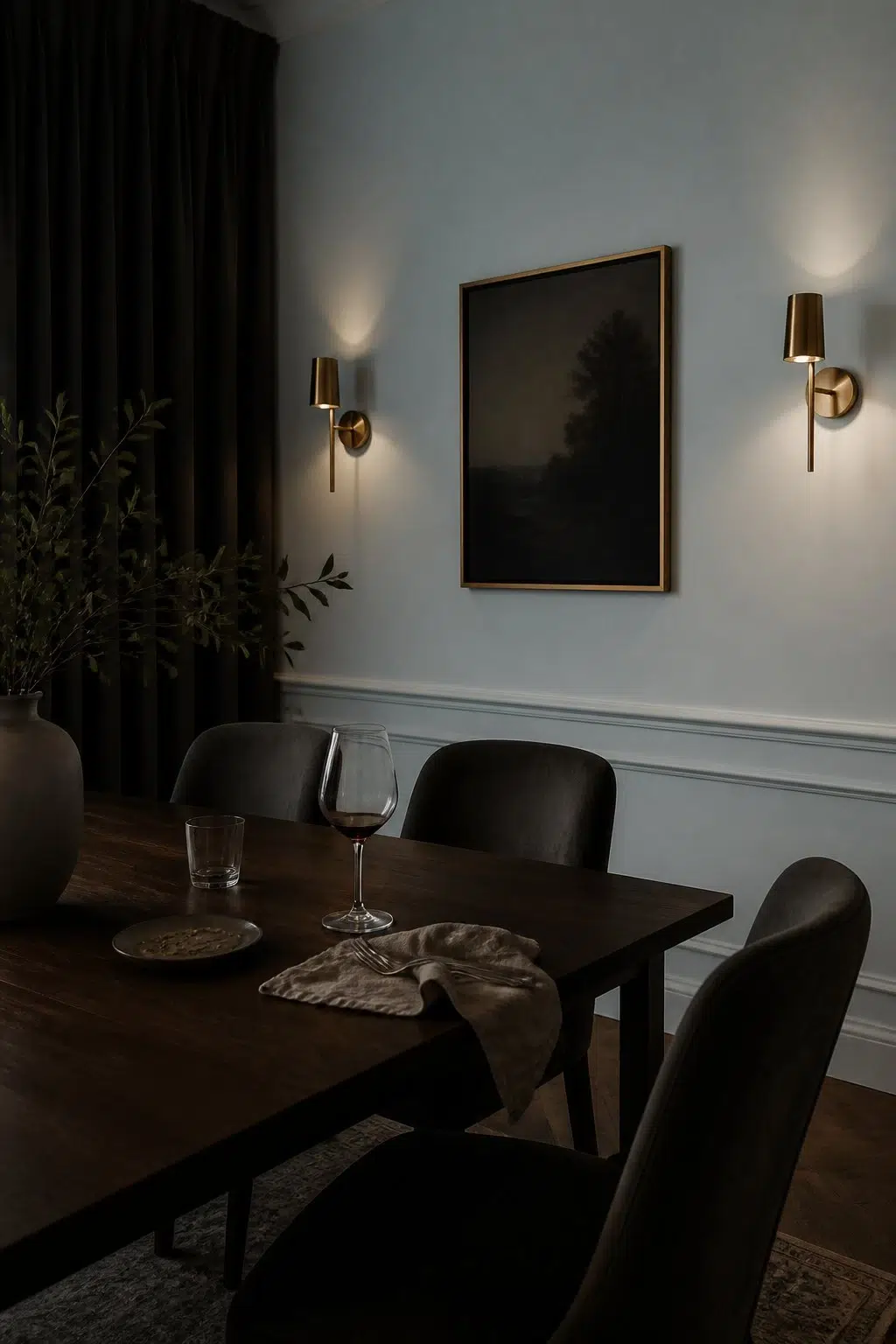 Carefree paint in a moody dining room