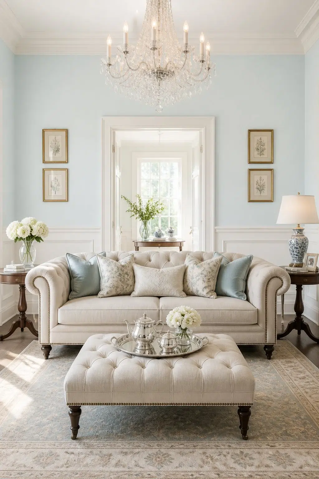 A elegant living room painted in Carefree