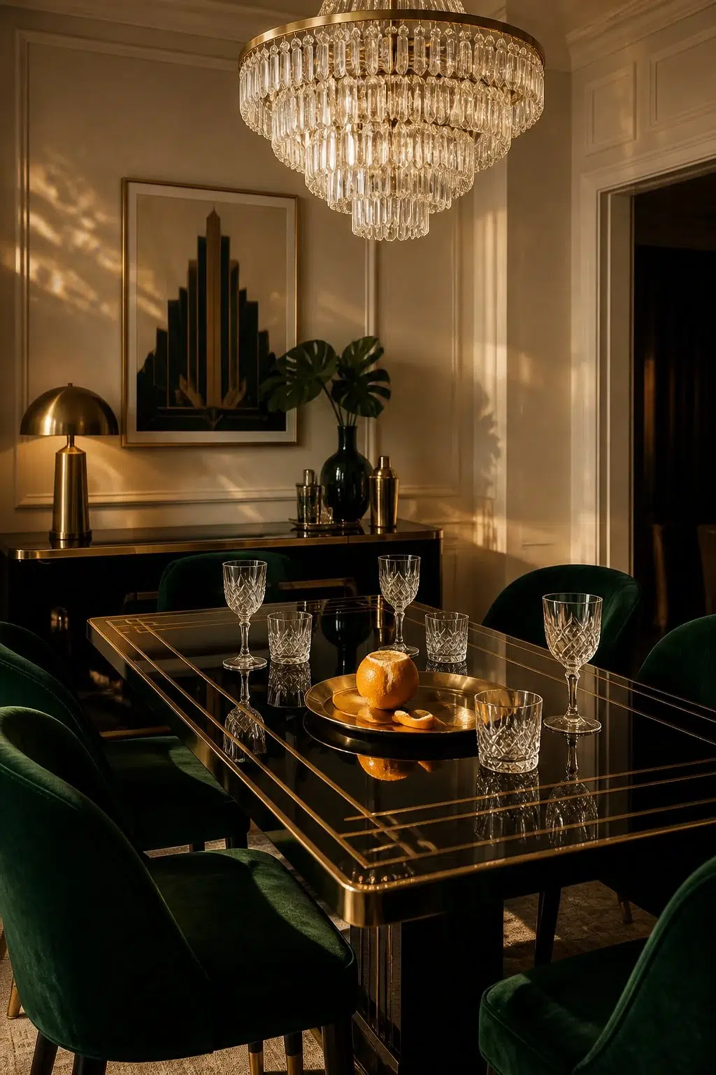 Cargo Pants paint in a art deco dining room