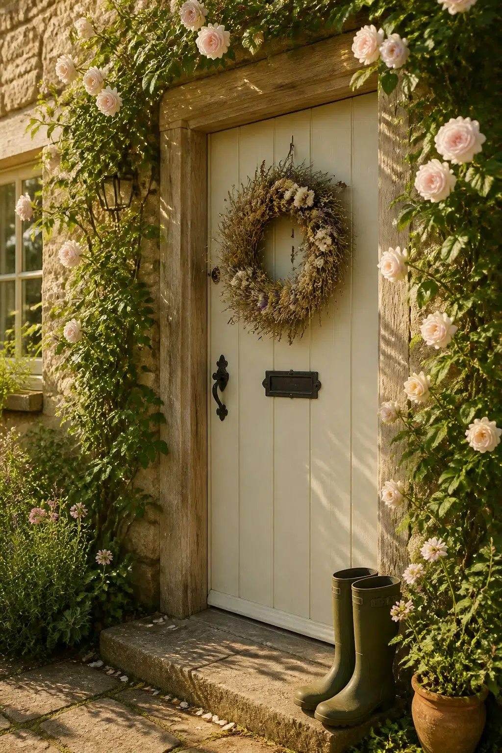 cottagecore front door featuring Cargo Pants by Sherwin-Williams